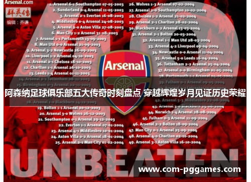 阿森纳足球俱乐部五大传奇时刻盘点 穿越辉煌岁月见证历史荣耀